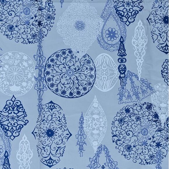 6 Yards Robin's Egg Blue Sparkly Hanging ORNAMENTS & MANDALAS FABRIC Vintage Y2K - Picture 1 of 8